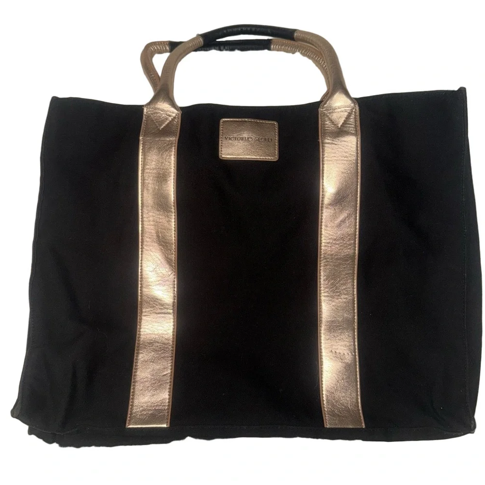 Victoria's Secret Black Gold Tote Bag - Picture 2 of 5